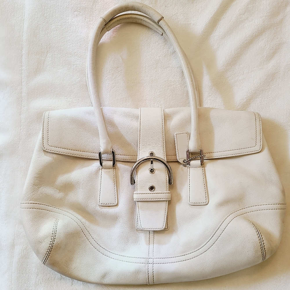 Coach White Soho Leather Handbag